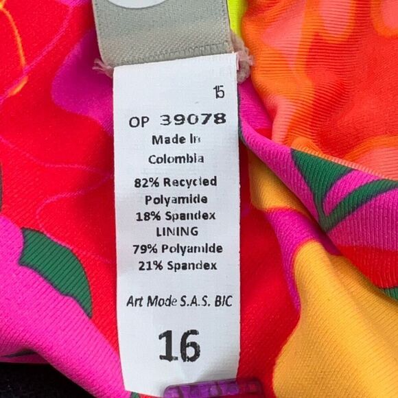 NWT Maaji Multicolor Aurora Crayon Flower Cutout One Piece Swimsuit Size 16 - Picture 3 of 8